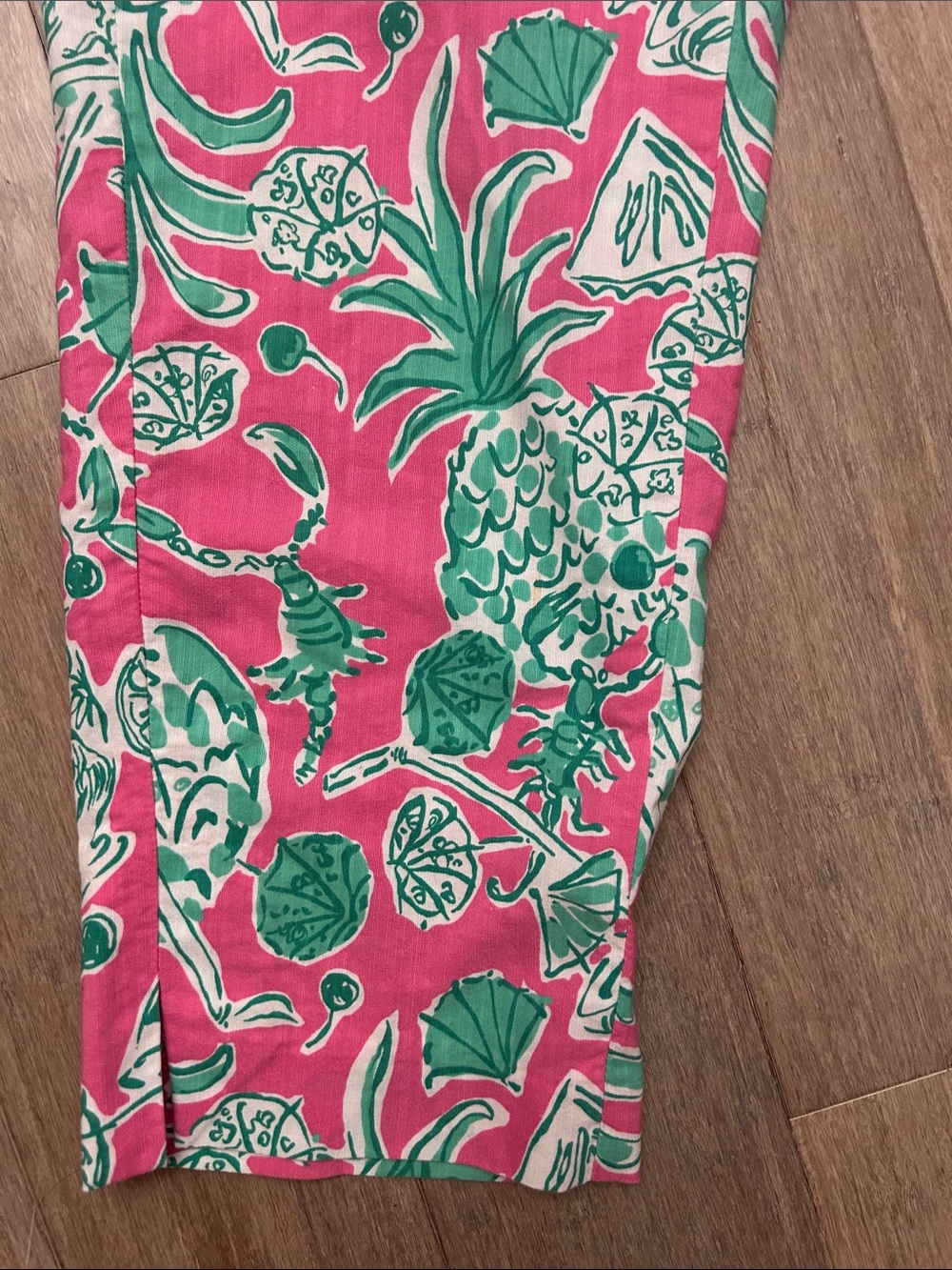 Lilly Pulitzer scorpion bowl printed crop cotton blend pants size 10 - Picture 3 of 16